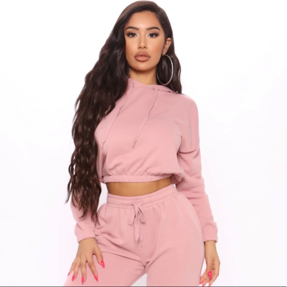 Crop Hoodie- Mauve